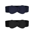 thumbnail image 1 of Cinturones Elásticos de Hebilla de Cuero Sintético Interlock en Forma de 8 para Mujeres 2Pcs Inspire Chic, 1 of 1
