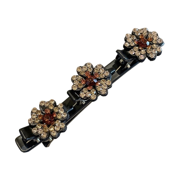 2024 Exquisite Floral Hair Barrettes with Sparkling Gemstones for Women and Girls