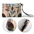 thumbnail image 5 of Leather Clutch 8 X 5. 5 In Wrist Strap And Hand Bag Easy To Carry Lightweight Waterproof And Durable Abstract Leaves (8), 5 of 6