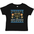 thumbnail image 3 of Inktastic Happy Hanukkah Sweater Style Design with Menorah and Dreidel Boys or Girls Baby T-Shirt, 3 of 5