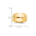 thumbnail image 3 of Auriga Fine Jewelry 14K Yellow Gold 8mm Lightweight Half Round Wedding Band for Women Size 9, 3 of 5
