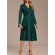 thumbnail image 1 of Vestido de manga larga con cuello en V para mujer, ropa informal de primavera, talla grande, 1 of 7