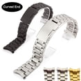 thumbnail image 2 of 14 16 18 19 20 21 22 24 mm sólido extremo curvo de acero inoxidable correa de reloj para hombres mujeres reloj de pulsera negro correa de reloj, 2 of 4