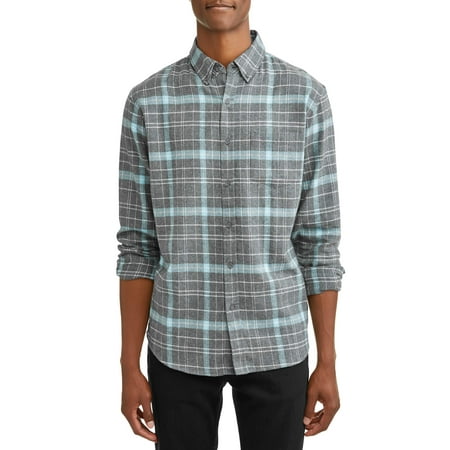 Men's Long Sleeve Plaid Flannel Woven, Available up to size 2XL
