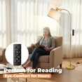 thumbnail image 4 of Remote-Controlled Dimmable Arc Floor Lamp - Modern Linen Shade Standing Lamp for Living Room Bedroom Office Dining Room, 4 of 9