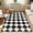Black White, variant on Checkered 2x6 Kitchen Rugs, Washable Non Slip Rug Runner for Hallway Modern Diamond Print Laundry Rug Ultra Thin Stain Resistant Throw Carpet for Bathroom Entryway, Colorful