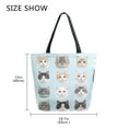 thumbnail image 5 of FORMRS Womens Canvas Tote Bag with Zipper Inner Pocket Shoulder Handbag, Cute Cat Faces, 5 of 7