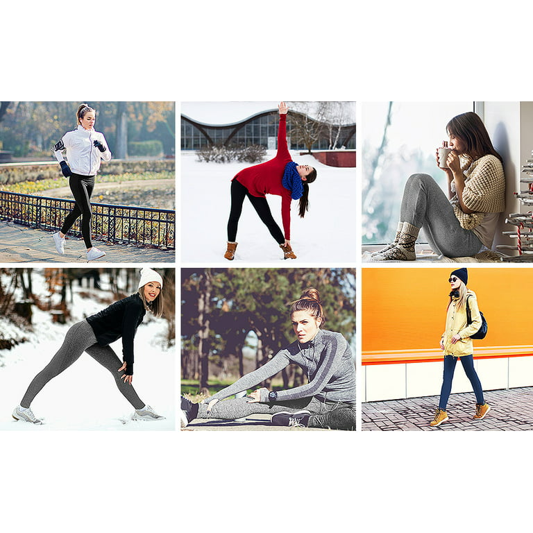 Women's Warm Thermal Fleece Leggings High Rise Sport Tight Pants