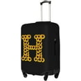 thumbnail image 3 of Sunflower Initial Name H Black Luggage Cover Elastic Washable Stretch Suitcase Protector Anti-Scratch Travel Suitcase Cover for Kid and Adult M (Fit 22-24 inch suitcase), 3 of 6
