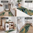 thumbnail image 5 of Teal Gold Marble Pattern Kitchen Rugs Sets Of 3,Kitchen Runner Rugs Non Skid Washable,Decorative Kitchen Floor Mats for Kitchen,Sink,Laundry,17"x30"+ 17"x47" + 17"x59", 5 of 6