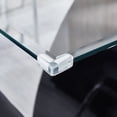 thumbnail image 6 of 63" Modern Glass Dining Table for 6, Rectangular Tempered Glass Top and X-Shape Base for Dining Room, Home Office, Meeting, 6 of 7