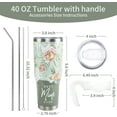 thumbnail image 5 of Mimi Tumbler 40oz, Mimi Cup Coffee Mug Tumbler with Handle and Straw, Mimi Gifts from Grandchildren, Mimi Gifts for Mimi Birthday Mothers Day Christmas Anniversary, Best Mimi Ever,Sage Green Floral, 5 of 6