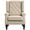 Beige, variant on Demi Bonn 40" Modern Upholstered Armchair with High Back Button Tufted, Mid-Century Retro Wood Leg Chair for Living Room, Bedroom, Green