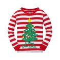 thumbnail image 5 of Little Boys Girls Christmas Pajamas Sets for Toddler 100% Cotton Stripe Tree Starry Sleepwear Long Sleeve 2 pcs kids Clothes Pjs Tree-6557-3T, 5 of 7