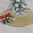 thumbnail image 1 of Natural Tan Farmhouse Christmas Decor Festive Burlap Cotton Cotton Burlap Solid Color 21" Diameter Tree Skirt, 1 of 4
