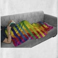 thumbnail image 5 of Rainbow Soft Flannel Fleece Throw Blanket, Vibrant Tones Colorful Geometric Shapes Print, Cozy Plush for Indoor and Outdoor Use, 70" x 90", Multicolor, by Ambesonne, 5 of 5
