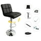 thumbnail image 5 of Set dos piezas banco bara barra color negro giratorio altura ajustable tapizado en material PU Acolchonado SKU SET335B NEGRO Euroluce Contemporary Design Vanguardista, 5 of 6