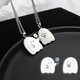 thumbnail image 4 of Collar con colgante de fantasma para hombre y mujer, cadena de clavícula, suéter, joyería, regalo del Día de San Valentín, 2 pequeñas parejas, 4 of 4