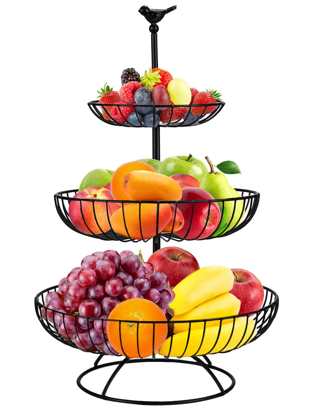 Bellaven Fruit Bowl, 3Tier Fruit Basket for Kitchen Large Fruit Stand