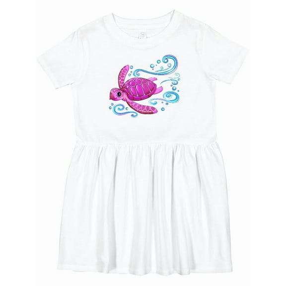 Inktastic Cute Pink Sea Turtle Girls Toddler Dress