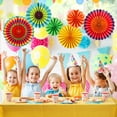 thumbnail image 6 of Easy Joy 6pcs Colorful Hanging Paper Fans Party Decorations for Birthday Baby Shower Graduation Summer Party Decorations, 6 of 7