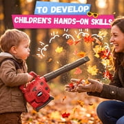 2-in-1 Kids Leaf Blower & Toy Chainsaw Set, Pretend Play Real Working Lawn Garden Tools with Sound, Outdoor Role Play Toy for Kids Boys