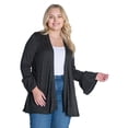thumbnail image 3 of Plus Size Knit Bell Sleeve Open Cardigan, 3 of 8