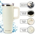 thumbnail image 3 of AQUAPHILE Insulated Tumbler with Leak-proof Lid and Straw, 30 oz Insulated Stainless Steel Coffee Mug with Handle, Travel Coffee Mug，Ivory, 3 of 8