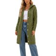 thumbnail image 5 of JUUNthy Womens Cable Knit Cardigan, Long Sleeve Hooded Button Front Casual Fall Winter Sweater Coat Purple S, 5 of 12