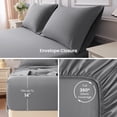 thumbnail image 3 of SLEEP ZONE 85gsm Bed Sheet Set, Microfiber Wrinkle-free Bedding set with 14" Pocket Gray, Queen, 3 of 9