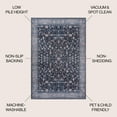 thumbnail image 2 of JONATHAN Y WASHABLE 5 x 8 Area Rug, Kemer All-Over Persian - Black/Blue, WSH104D-5, 2 of 8