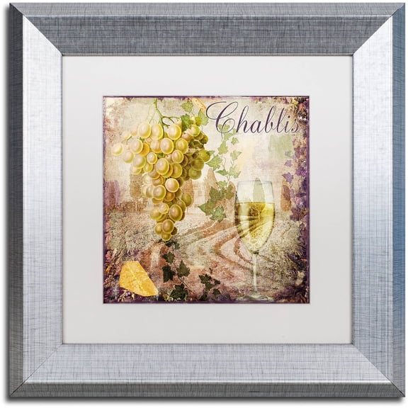 Trademark Fine Art "Wine Country V" Canvas Art by Color Bakery White Matte, Silver Frame