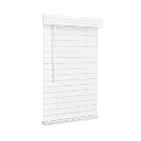 Lotus & Windoware Cordless 2 Faux Wood Room Darkening Horizontal Blind, 34.5 Width x 60 Length, Bright White, Embossed