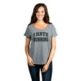 thumbnail image 2 of Thread Tank I Hate Running Women's Relaxed Slouchy Dolman T-Shirt Tee Heather Grey Medium, 2 of 4