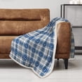 thumbnail image 2 of Pegasus  Indianapolis Colts 60" x 90" Plaid Logo Box Royal Plush Sherpa Blanket, 2 of 2