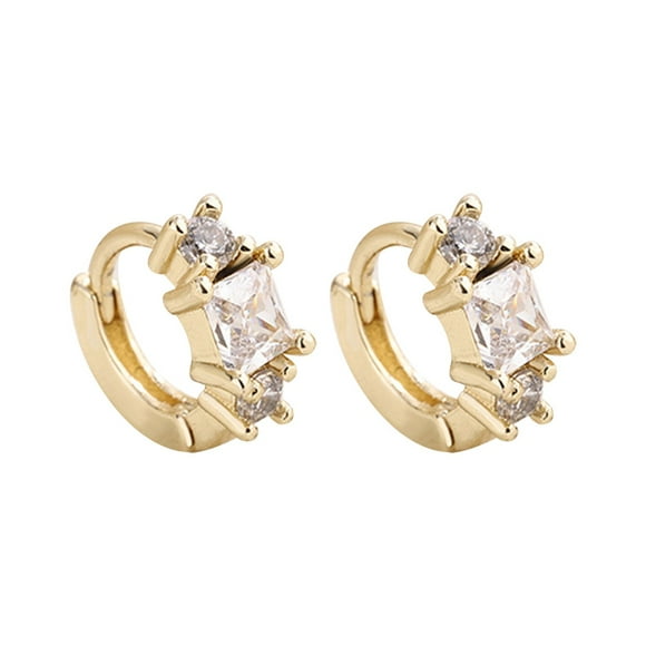 Lightweight Big Hoop Earrings for Women Women's Stud Alloy Earrings Small Hoop Earrings 14K Gold Plated Flat Back Cartilage Earrings for Women Men Warehouse Sale Clearance