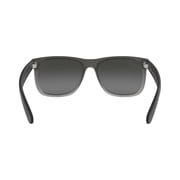 Ray-Ban Justin Sunglasses for Women and Men with Rubber Grey Frames and Grey Mirror Lenses, Size 55