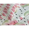 thumbnail image 4 of Ambesonne Watercolor Quilted Bedspread Set 3 Pcs, Pieces of Watermelon, Queen Size, Coral Pale Green Black, 4 of 5
