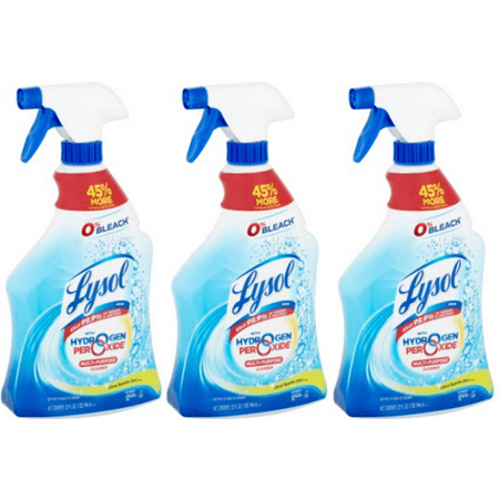 Hydrogen Peroxide Pump Spray (3 Pack) Lysol Bleach Free Hydrogen Peroxide Multi-Purpose Cleaner Spray, Citrus, 32oz ()