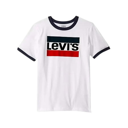 Levi's Sportswear Logo Ringer Boys Active Shirts & Tees Size S, Color: White/Black