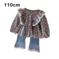 thumbnail image 3 of Qarigey Conjunto de abrigo para niña, traje para niño, traje para niño, lavable, transpirable, con cierre de piel, pantalones exquisitos conjuntos de ropa Azul 110cm, 3 of 6