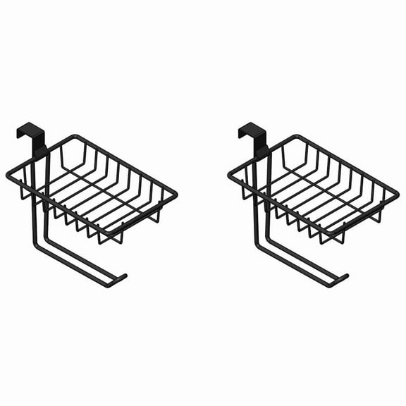 2X Toilet Paper Holder over the Tank Tissue Roll Hanging Bathroom Cabinet Door Shelf Storage Rolls