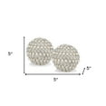 thumbnail image 2 of Set Of Two 5" Silver And Clear Faux Crystal Decorative Orb Sculptures, 2 of 4