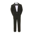 thumbnail image 3 of Baby Kid Teen 6pc BOY Wedding Formal Black Tail Vest Cummerbund Tuxedo Suit S-20, 3 of 7