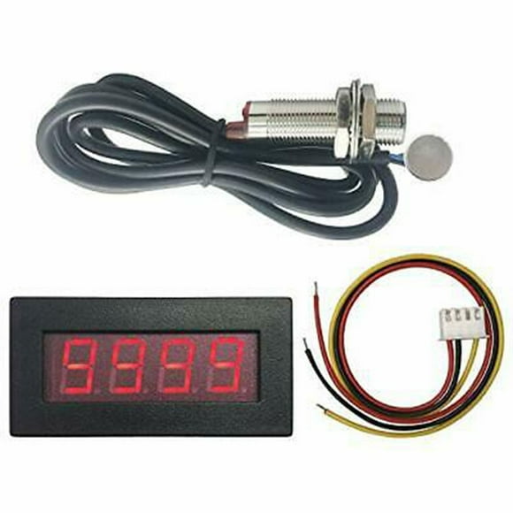 4Bit Digital LED Tachometer RPM Speed Meter+Hall Proximity Switch Sensor AC220V DC 8-15v LED Tachometer Electric Supplies Red