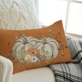 thumbnail image 3 of Fall White Pumpkin Orange Throw Pillow Cover 12x20 Inch Floral Autumn Outdoor Country Farmhouse Cottage Thanksgiving Decorations Lumbar Decorative Throw Pillows Cases for Living Room Decor, 3 of 6
