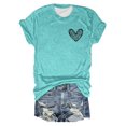thumbnail image 4 of Gbsyewxs Womens Tops Crew Neck Short Sleeve Letter Heart Print Casual Summer T Shirts For Women Green, 4 of 4