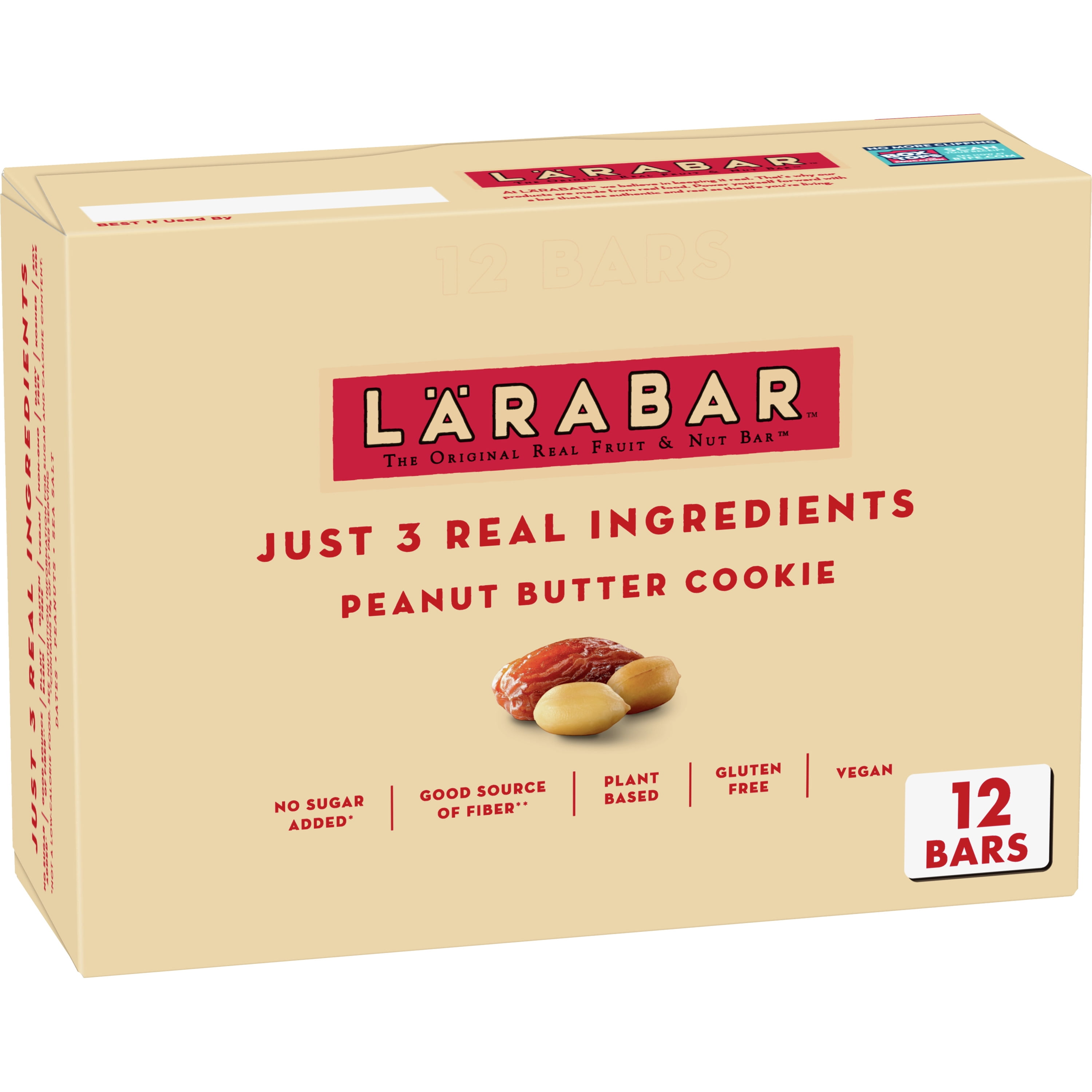 Larabar Peanut Butter Cookie, Gluten Free Vegan Fruit & Nut Bars, 12 Ct