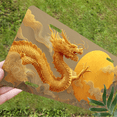 thumbnail image 5 of 1 Pcs 2D Flat License Plate Covers & Frames, Golden Dragon For Decorative Front, Waterproof For Decoration Aluminum License Plate Covers & Frames Cover For Men Women, 12" X 6", 5 of 6