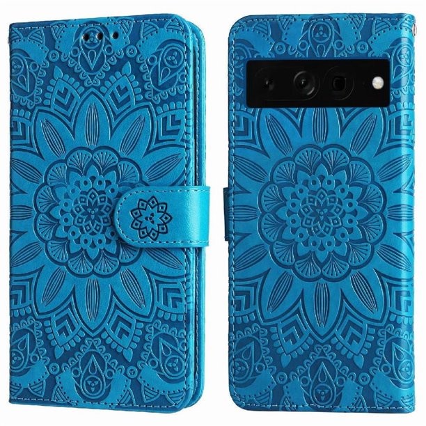 Funda tipo cartera GANGXUN para Google Pixel 7 Pro , diseño girasol, cuero PU, soporte, cierre magnético, tarjetero